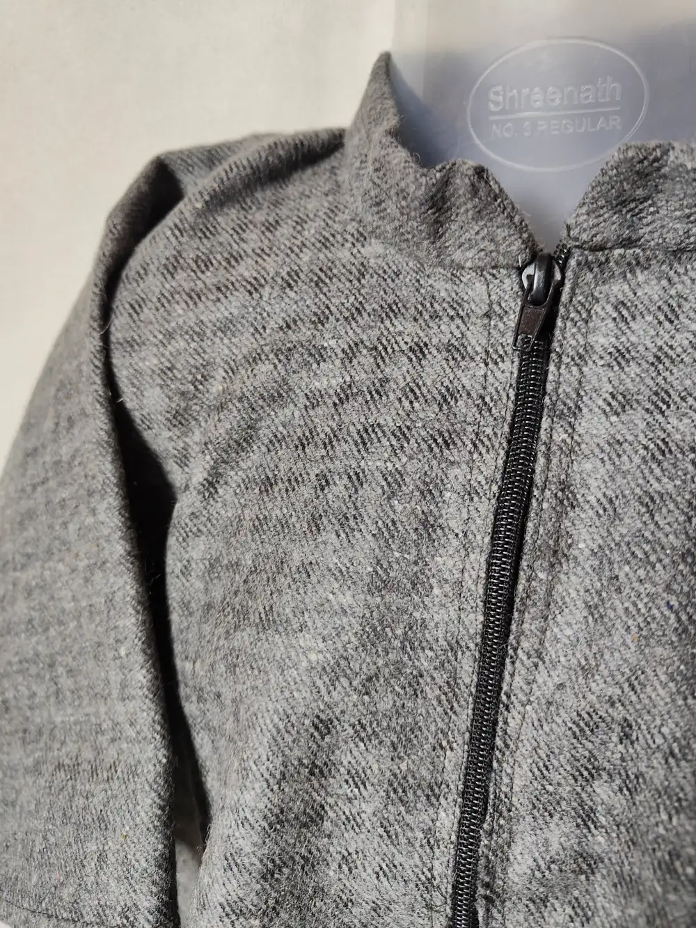 Grey Kashmiri Kids Pheran in Tweed Rizq - Image 2