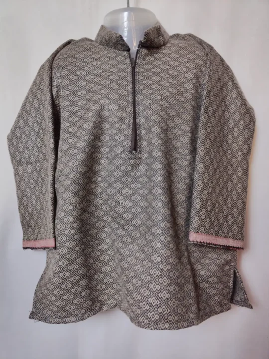 Brown Liayakat Kashmiri Kids Pheran in Tweed