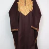 Wine Tweed Loose Pheran with Aari Embroidery Shahjar