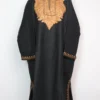 Black Loose Pheran Noor with Aari Work in Tweed Nima