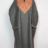 Inara Grey Loose Pheran in Tweed with Aari Embroidery