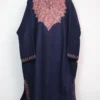 Tweed Navy Blue Loose Pheran with Aari Work Zeenat