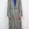 Grey Woolen Plain Gown | Bathrobe for Men in Tweed