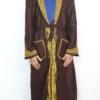 Kashmiri Wine Winter Gown | Bathrobe for Men with Hand Aari Embroidery