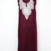 Embroidered Wine 2pc Velvet Suit with Botte Tilla Naira