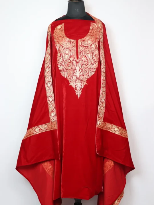 Nazakat Red 2pc Velvet Suit with Botte Tilla Embroidery