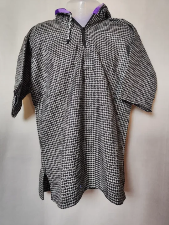 Kids Kashmiri Grey Lakeer Pheran in Tweed with Topi