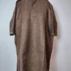 Boys Kashmiri Chocolate Brown Check Pheran in Tweed