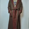 Brown Gown | Bathrobe Aari Embroidered in Cashmilon Wool Sunwar