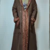 Sarapa Chocolate Brown Gown | Bathrobe Aari Embroidered in Cashmilon Wool