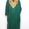Dark Green Cashmilon Wool Waqar Pheran With Aari Embroidery