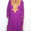 Light Purple Shalimar Cashmilon Wool Pheran With Aari Embroidery