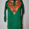 Green Cashmilon Wool Saaz Short Kurti with Aari Embroidery