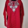 Magenta Cashmilon Wool Nazakat Short Kurti with Aari Embroidery