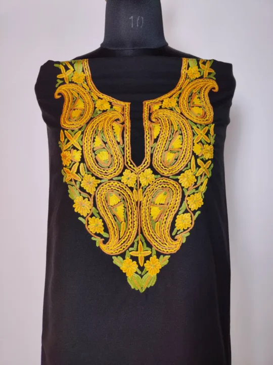 Nafeesa Black 2pc Summer Cool Suit with Hand Aari Embroidery