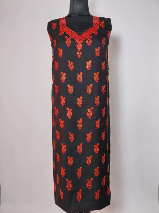 Bahar Black 2pc Summer Cool Suit with Aari Work