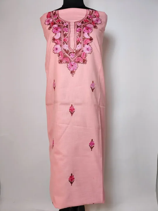 Pink Cotton 2pc Suit Gulrang Aari Work Nigar