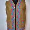 Blazer Tweed Sleeveless Adaa Brown Nehru Jacket with Hand Aari Embroidery