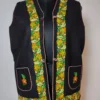 Shiddat Blazer Tweed Sleeveless Black Nehru Jacket with Hand Aari Embroidery