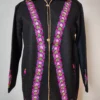 Black Blazer Tweed Waist Coat with Hand Aari Embroidery
