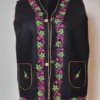Blazer Tweed Black Nehru Jacket Coat with Hand Aari Embroidery Suroor