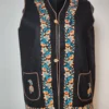Sleeveless Blazer Tweed Black Nehru Jacket Mehar Coat with Hand Aari Embroidery
