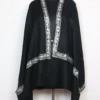 Shaan Kashmiri Black Pure Pashmina Stole with Zari Embroidery