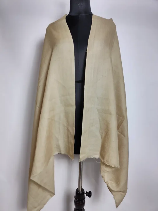 Seerat Kashmiri Cream Plain Stole in Fine Wool