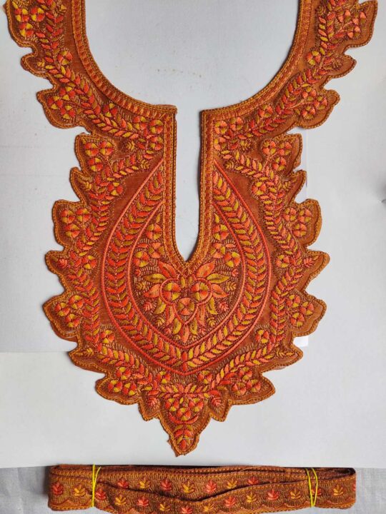 Mustard Patch with Lace | Sozni Embroidery