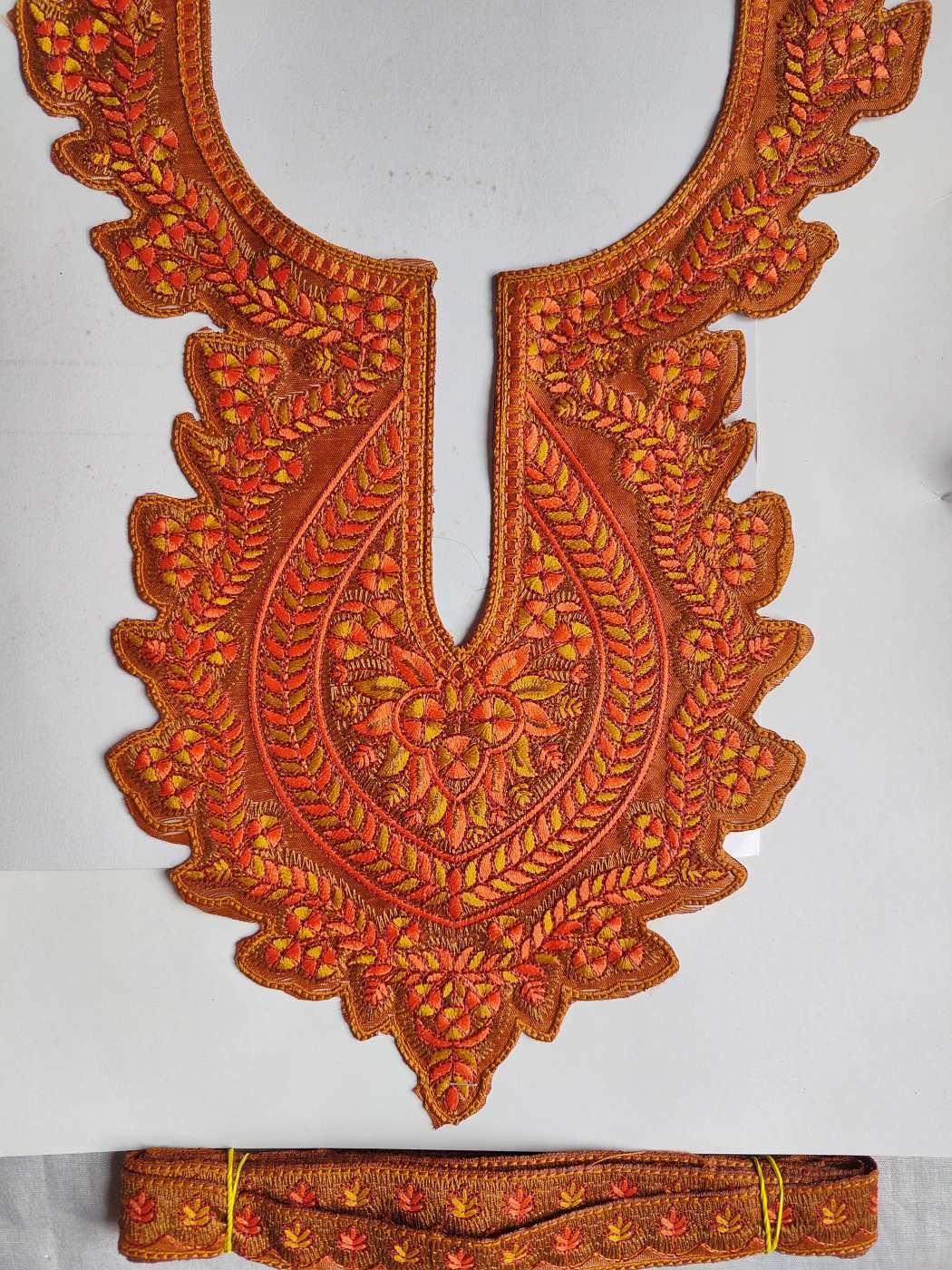 Mustard Patch with Lace | Sozni Embroidery