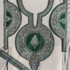 Noor Dark Green Patch with Silver Tilla Embroidery with Sleeves and Lace