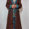 Mehrban Kashmiri Dark Brown Tweed Gown with Hand Aari Embroidery