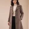 Sabr Handloom Tweed Brown Coat | Pure Wool Jacket for Women