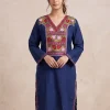 Navy Blue Aari Kashmiri Kurti