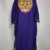Dark Blue Cashmilon Wool Pheran with Aari Embroidery Ada