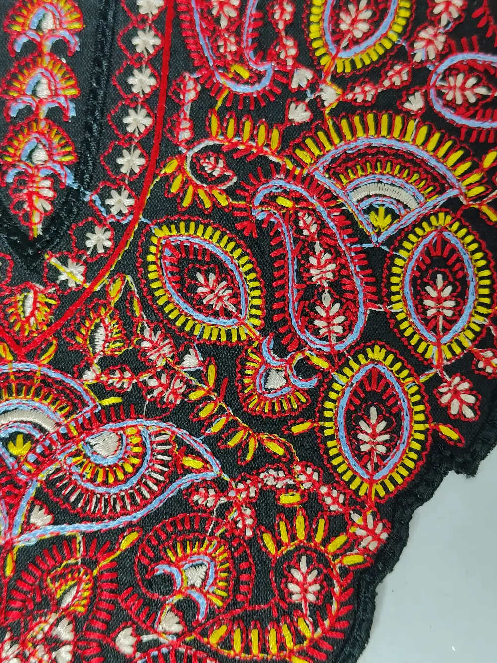 Nigar Black Nack Patch with Sozni Embroidery - Image 2
