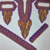 Dabr Violet Patch with Golden Tilla Embroidery with Sleeves and Lace