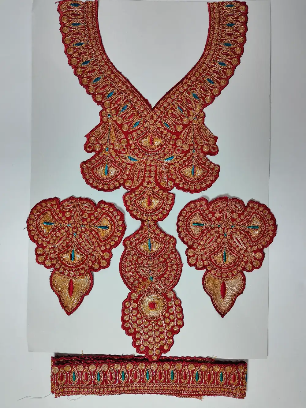 Mohabat Dark Red Patch with Silver Tilla Embroidery with Sleeves and Lace