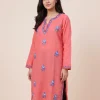 Pink Summer  Cotton Kurta with Kashmiri Sozni Handwork