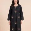 Black Harud Ruby Cotton Kurta with Aari Embroidery