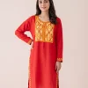 Red Summer cool Aari Kurta