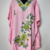 Pink Saya Cotton Kaftan with Aari Work
