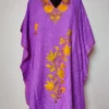 Parizad Cotton Kaftan in Purple with Aari Work