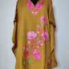 Cotton Kaftan in Desert Brown with Kiran Aari Work