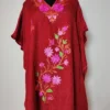 Hayat Cotton Maroon Kaftan with Aari Work