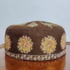 Ayan Pure Pashmina Brown Kashmiri Hand Sozni Cap