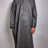 Dark Grey Box Check  Kashmiri Pheran in Urooj Tweed