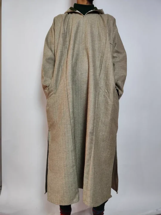 Sand Brown Kashmiri Pheran with Cap in Tweed Shandar