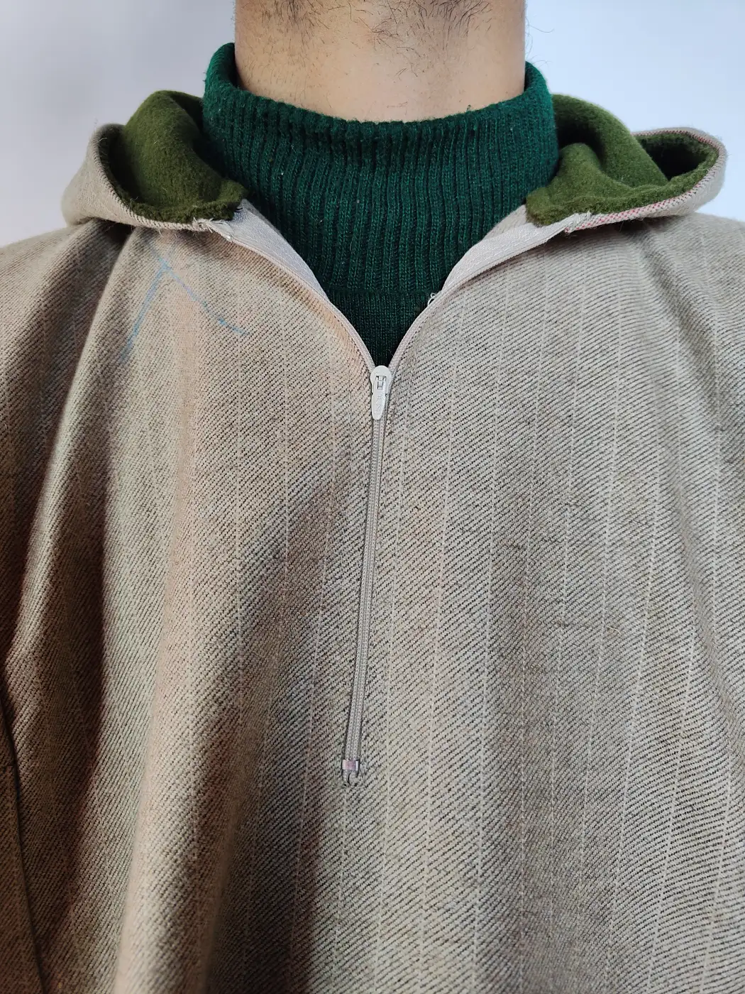 Sand Brown Kashmiri Pheran with Cap in Tweed Shandar - Image 2