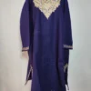Hayat Minight Blue Loose Tweed Pheran with Aari Embroidery